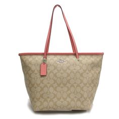 Used Coach Signature Tote Bag Beige X Pink (Sku: Gzl146wq) === General === Brand : Coach === Design === Type : Handbag, Tote Bag Material : Coated Canvas , Leather Leather/Fur Type : Embossed Leather Color : Beige, Pink Gender : Women === Size === Size (Hxwxd) : 26cm X 43cm X 19cm / 10.23'' X 16.92'' X 7.48'' === Included Items === Accessories : None Accessories Notice : Before Purchasing, Please Refer To The Images Of The Accessories Included With The Item. === Condition === Condition : Opened Beige Coated Canvas Bag With Handles, Beige Coated Canvas Bags With Handles, Beige Coated Canvas Bag, Pink Coated Canvas Bag With Removable Pouch, Beige Coated Canvas Shopping Bags, Beige Shoulder Bag With Handle Drop In Coated Canvas, Coated Canvas Tote Bag For Errands, Pink Coated Canvas Bag For Everyday Use, Coated Canvas Shoulder Bag For Errands