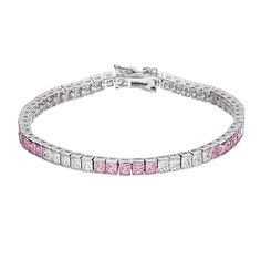 You will love the dazzling design of this pink cubic zirconia accent tennis bracelet. Click on this JEWELRY & WATCHES GUIDE to learn about fit, styles, materials and more! You will love the dazzling design of this pink cubic zirconia accent tennis bracelet. Click on this JEWELRY & WATCHES GUIDE to learn about fit, styles, materials and more! FEATURES Length: 7.25 in. Clasp: box Metal: sterling silver Plating: rhodium Finish: polished Packaging: boxedSTONE DETAILS Stone type: cubic zirconia Shape: princess Setting: channel Size: 7.25". Gender: female. Age Group: adult. Tennis Bracelet, Cubic Zirconia, Spring Summer Fashion, Jewelry Watches, Jewelry Bracelets, Plating, Sterling Silver, Stone, Pink