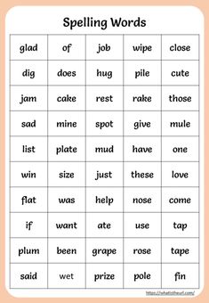 spelling words worksheet for kids to practice spelling the word's in english