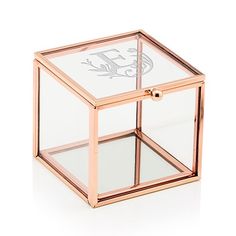 an open glass box on a white background