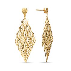 Introducing our Willow Earrings, crafted in delicate 18K gold with a mesmerizing diamond-cut finish. Inspired by the strength and beauty of the willow tree, these earrings feature individual leaves cascading down, symbolizing resilience and grace. Embody the beauty of nature and the strength found in embracing life's challenges. Length: 52mm Individual leaves: they do move Push back Grams: 5.0 Nature-inspired Yellow Gold Earrings For Gift, Intricate Yellow Gold Dangle Earrings, Dancing Willow Earrings, Nature-inspired Gold Leaf Earrings, Nature-inspired Gold Leaf-shaped Earrings, 1000 Gifts, Embrace Life, Jewelry Words, Willow Tree