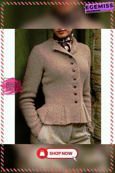 Women Buttoned Vintage Sweater Cardigans Fitted Fall Sweater Coat With Buttons, Fitted Vintage Sweater Coat For Fall, Classic Fitted Sweater Coat For Fall, Fitted Single Breasted Sweater Coat, Vintage Long Sleeve Cardigan For Work, Fitted Vintage Sweater For Work, Classic Fall Fitted Sweater Coat, Fitted Sweater Coat With Button Closure, Vintage Fall Sweater For Work