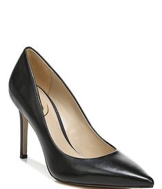 Sam Edelman Hazel Leather Pointed Toe Pumps | Dillard's 4-inch Synthetic Heels For Business, Padded Heels For Business, Business Heels With Padded Heel, Sleek Synthetic Heels For Office, Shoe Wishlist, Dillard's, Sam Edelman, Clothing And Shoes, Clothing Accessories