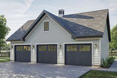 this is an artist's rendering of the garage with two car spaces