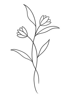 a line drawing of a flower on a white background