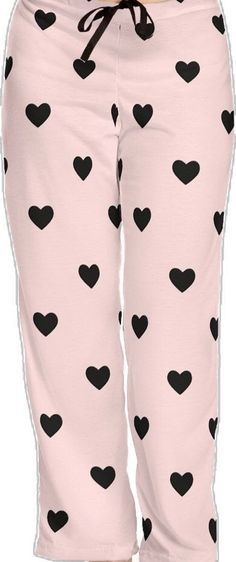 Trendy Pink Sweatpants For Lounging, Pink Comfortable Sweatpants For Loungewear, Cozy Pink Cotton Pants, Cute Sleepwear With Elastic Waistband For Loungewear, Pink Valentine's Day Sleepwear, Pink Heart Print Sleepwear For Pajama Party, Pink Sleepwear For Valentine's Day, Cozy Pink Loungewear Pants, Cute Black Loungewear Bottoms