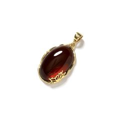 Beautiful beyond belief! Included is an Italian Gold Plated Silver box link chain 16"-18" Stone: Cherry Amber SKU: AMPD012722-01 Dimensions: approx. 1.25" long x 3/4" wide x 1/2" depth Material: Gold Plated .925 Silver Made in: Poland Classic Pendant Jewelry With Cabochon, Oval Cabochon Large Pendant Jewelry Gift, Oval Cabochon Large Pendant Jewelry For Gift, Classic Cabochon Pendant Jewelry, Formal Jewelry With Cabochon Teardrop Pendant, Formal Cabochon Teardrop Pendant Jewelry, Formal Teardrop Cabochon Pendant Jewelry, Formal Teardrop Pendant Jewelry With Cabochon, Amber Oval Pendant Jewelry For Formal Occasions