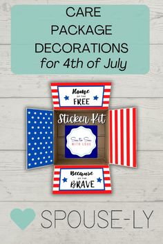 4th of July Patriotic Care packages are a great way to stay connected with your loved one during a military deployment. Learn an easy way to decorate your care package, then this is the shop for you! Get inspired to create your own DIY care package with care package sticker kits. You will love how easy they are to use. Not only are they perfect for deployment care packages and military care packages but they are also great for care packages for college students and long-distance relationships. Open When Letters