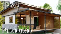 an image of a small house with the words modern bali on it