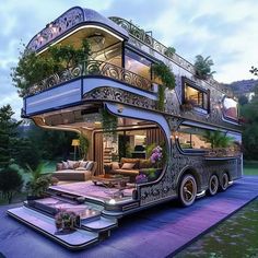 a very unusual looking house in the shape of a bus