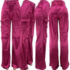 Fitted Wide Leg Bottoms With Flap Pockets, Fitted Wide Leg Pants With Flap Pockets, Fitted Wide-leg Pants With Flap Pockets, Pink Straight Leg Cargo Pants With Pockets, Pink Wide Leg Cargo Pants With Multiple Pockets, Pink Full-length Cargo Pants With Pockets, Pink Wide Leg Pants With Multiple Pockets, Pink Full-length Cargo Pants, Pink High-waisted Cargo Pants With Side Pockets