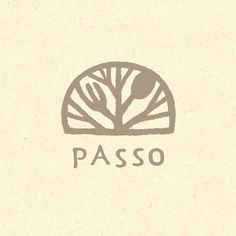 the logo for passo is shown on a piece of paper with an image of a tree