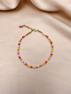 Dainty Pearl & Colorful Beaded Anklet, Pink Beaded Anklet, Adjustable Bead and Pearl Anklet, Summer Jewelry, Colorful Ankle Bracelet Multicolor Round Beads Anklets For Gift, Multicolor Beaded Chain Anklets As Gift, Multicolor Round Beads Anklets As Gift, Gift Multicolor Round Beads Anklets, Gift Multicolor Round Bead Anklets, Trendy Multicolor Round Bead Anklets, Trendy Multicolor Anklets With Round Beads, Trendy Handmade Multicolor Anklets, Trendy Multicolor Beaded Anklets