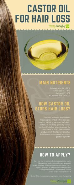 Castor Oil is one of the best home remedies for hair loss. Its regular use will regrow your lost hair and stop further loss. Scalp Remedies, Thick Hair Remedies, Castor Oil For Hair, Hair Remedies For Growth, Oil For Hair, Home Remedies For Hair, Regrow Hair, Oil Hair, Grow Hair Faster