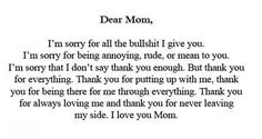 Thank You Mom Quotes, Love My Mom Quotes, Love You Mom Quotes, Mom Birthday Quotes, Mom Quotes From Daughter, Mom Poems, Happy Mother Day Quotes, Mommy Quotes, Thank You Mom