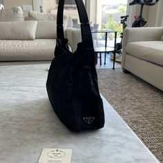 Gently Used Prada Nylon Bag With No Visible Staining Or Tears. Comes With Dust Bag And Authenticity Card. Prada Nylon Bag, Prada Nylon, Nylon Bag, Black Nylons, Hobo Bag, Dust Bag, Prada, Bag Lady, Shoulder Bag