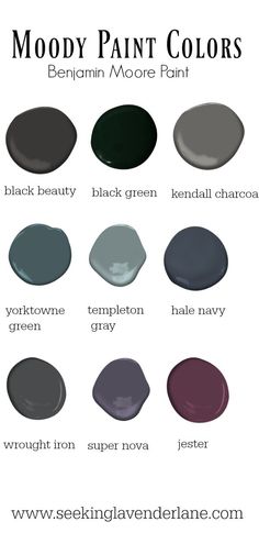 the different shades of paint that you can use in your house, including black and gray