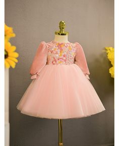 Get 10% off now! Buy pink tulle toddler girl party dress with sequined flowers at cheap price online. Free stable shipping and pro custom service since 2009. Fitted Princess Dress With Floral Applique For Party, Princess Style Tutu Dress With Floral Applique For Party, Pink Long Sleeve Princess Dress For Birthday, Pink Long Sleeve Princess Birthday Dress, Pink Tulle Dresses With Appliques, Pink Tulle Dress With Appliques, Pink Long Sleeve Princess Tutu Dress, Pink Princess Long Sleeve Tutu Dress, Pink Long Sleeve Tutu Dress For Spring