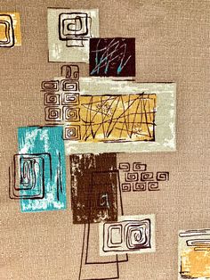 an abstract painting with squares and rectangles