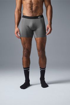 Sleek with a second-skin fit, these performance boxers bring out your best moves. They’re constructed from a super soft, stretchy, supportive fabric for a glove-like feel every time. The elastic waistband is dialed-in, too—it’s snug, soft to the touch, and stays in place without pinching or rolling. Alo Yoga, Boxer Briefs, Second Skin, Lay Flat, Quick Dry, Sleek, Bring It On, Elastic, Skin