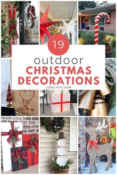 Ready to add some Christmas cheer to your porch or yard? These diy outdoor Christmas decorations include lots of inexpensive, creative ideas for adding Christmas decor to your outdoors no matter what your Christmas style. Choose your favorite project and start making now! Giant Christmas Wreath, Backyard Christmas, Best Outdoor Christmas Decorations, Outdoor Christmas Decor Ideas, Shopify Sales, Outdoor Christmas Decor, Holidays Ideas, Christmas Decoration Ideas