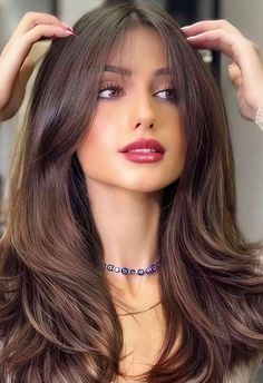 Long Brown Hair, Haircut For Thick Hair, Haircuts For Long Hair, Curtain Bangs, Long Hair Cuts