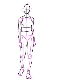 a drawing of a woman's body with the shape of her legs and arms