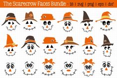 the scarecrow faces bundle is an easy to use clip art project for kids and adults