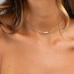 Dainty, But Perfect For Every Day Use! Materials: Freshwater Pearl And Gold Filled. 1.1/2 “ Extensin Chain. Handmade In Vero Beach, Fl Usa Necklaces Dainty, Vero Beach Fl, Necklace For Her, Vero Beach, Grad Gifts, Short Necklace, Dainty Necklace, Womens Jewelry Necklace, Fresh Water