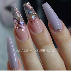 Glass Nails Acrylic Clear, Glass Manicures, Glass Nails Designs, Glass Nail Design, Manicure Nail Designs, Acrylic Nails Coffin Pink, Glass Nails