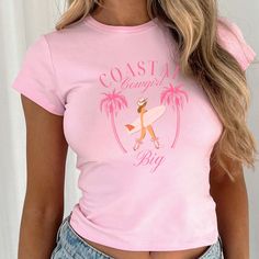 Coastal Cowgirl Sorority Big Little Shirt | Coastal Big Little Reveal Shirt | Surf Big Little Reveal Tee | Cowgirl Big Little Sorority Shirt Ride the waves and the range with our Coastal Cowgirl Sorority Big Little Shirts! Perfect for a beachy-meets-western Big Little reveal, these shirts combine the best of both worlds--coastal vibes and cowgirl flair. Whether you're the Big, Little, or part of the whole Coastal Cowgirl Fam, these tees bring a unique and stylish twist to your reveal day. Made f Fitted Pink T-shirt With Letter Print, Fitted Pink Tops With Letter Print, Fitted Pink Graphic Tee Shirt, Fitted Pink Shirt With Letter Print, Pink Fitted Crew Neck Shirt, Pink Sorority T-shirt For Summer, Spring Sorority Cotton T-shirt, Sorority Cotton T-shirt For Spring, Sorority Style Cotton T-shirt For Spring