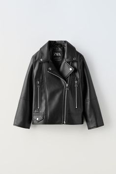 FAUX LEATHER BIKER JACKET - Black | ZARA United States Fashion Brenda, Jaket Motor, Faux Shearling Coat, Faux Leather Biker Jacket, Jacket Vest, Shearling Coat, Leather Biker Jacket, Fall Clothes, Trouser Jeans