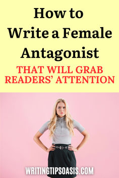 An image of an angry woman, and the pin title, how to write a female antagonist that will grab readers’ attention.” Female Antagonist, Book Writing, Writing Life, Writing Advice, Novel Writing, Start Writing, Writing Skills, Don T Know, Creative Writing