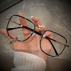 Large Frame Glasses, Fancy Glasses, Metal Frame Glasses, Cute Glasses, Fashion Eye Glasses, Retro Mode