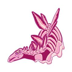 an image of a pink alligator skeleton sticker