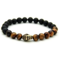 Buddha Tiger Eye Bracelet | Tropical Jewelry - Makana Hut Casual Black Beaded Bracelets With Natural Stones, Black Agate Bohemian Bracelets, Bohemian Black Agate Bracelets, Black Agate Beaded Bracelet With Natural Stones, Black Agate Beaded Bracelets With Natural Stones, Casual Black Agate Beaded Bracelets, Eye Natural, Tropical Jewelry, Buddha Bracelets