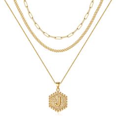 PRICES MAY VARY. SIZE: 14"+ 2"/16"+2" /21"+2"3 pcs layered initials necklaces with cion pendant with initials, adjustable, suitable for both women and girls. MATERIAL:layered initial Necklace engraved with letter J,14k Gold Plated, layered initial necklaces, minimalism style, dainty pendant necklaces. PERFECT GIFTS: This Gold Necklace is beautifully packaged and ready for gifting to her on Mother's Day, Christmas gifts, birthday parties, anniversary, weddings,etc. MEANING:Initial Necklace is a s Dainty Layered Necklaces, Women Gold Necklace, Teen Girl Jewelry, Necklaces Layering, Women Gold Jewelry, Necklaces Dainty, Knitted Sweater Vest, Dainty Pendant Necklace, Necklace For Women Gold