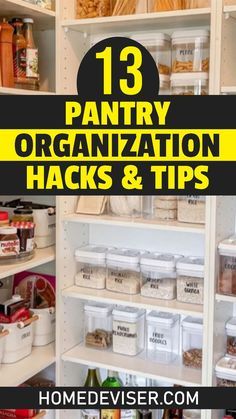 Simple Pantry Organization, Pantry Organization Hacks, Pantry Containers, Simple Pantry, Declutter Home, Small Pantry, Clever Storage Solutions, Vertical Storage, Container Organization