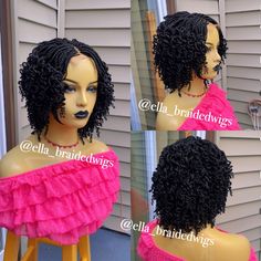 4*4 Closure Lace Wig Curly Braids Wig Color #2 10inches Black Women Box Braids, Curly Box Braids, Braided Wigs For Black Women, Box Braids Wig, Black Wigs, Curly Braids, Wig Curly, Wig Color, Box Braid Wig