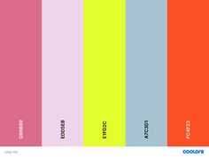 the color scheme for different colors