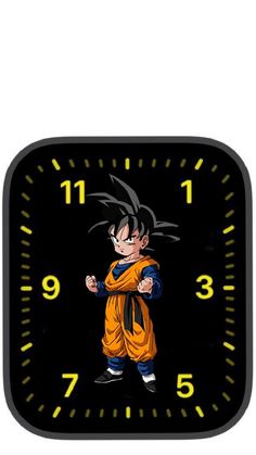 a clock with the image of gohan on it's face and numbers around it