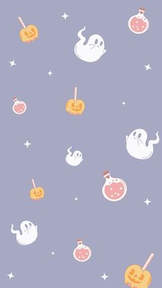 halloween wallpaper with ghost and pumpkins