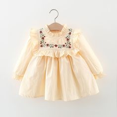 Baby Toddler Embroidered Flower Vintage Dress Toddler Dresses, Flower Vintage, Baby Grows, Toddler Dress, Height And Weight, Vintage Dress, Embroidered Flowers, Vintage Flowers, Photo Props