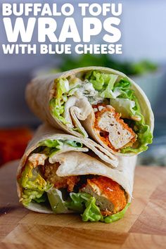 a burrito wrap with blue cheese and lettuce