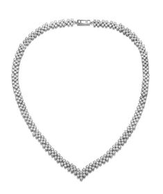 Elegant Sterling Silver Three Row Necklace. It features three rows of dazzling clear princess Cubic Zirconia that are clustered together to create a stunning look. Crafted in Sterling silver with Rhodium plated and secures with a slide clasp. This piece is perfect for a formal event to glam up your look. Product should not come in contact with water Wipe to clean Watch Necklace, Necklace Sizes, White Silver, Badger, Luxury Jewelry, Jewellery And Watches, Rhodium Plated, Formal Event, Womens Jewelry Necklace