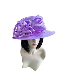 Beautiful ladies lampshade hat, great for all seasons  100 % poly with matching bow OSFA Elegant Fedora Sun Hat With Bow, Flat Brim Hat With Bow For Kentucky Derby, Mini Hat With Bow For Kentucky Derby, Adjustable Bow Hat For Church, Brimmed Hat With Bow For Kentucky Derby, Adjustable Bow Hat For Kentucky Derby, Adjustable Hats With Bow For Kentucky Derby, Cloche Hat With Bow For Kentucky Derby, Adjustable Kentucky Derby Hat With Bow