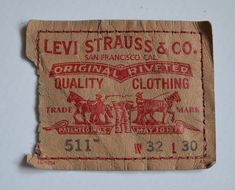 a piece of paper that has some type of label on it with the words levi strass & co