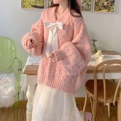 You searched for Kazaklar ⋆ Kawaii Sale Kawaii Cotton Sweater At Affordable Price, Affordable Kawaii Cotton Sweater, Dresses Soft Pink With Sweater, Pink Lanterns, Pull Rose, Bow Sweater, Korean Casual, Pretty Style, Pink Outfits