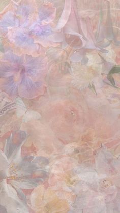 an abstract floral background with pink and purple flowers on the bottom right corner, in pastel tones