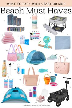 what to pack with a baby or kids'beach must haves for the family